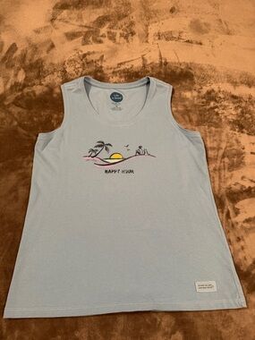 Life Is Good Light Blue 'Happy Hour' Graphic Tank